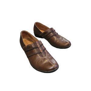 Naturalizer Nasan Preppy  Bungee Oxford Sz‎ 8.5 M Brown Leather Slip On Comfort